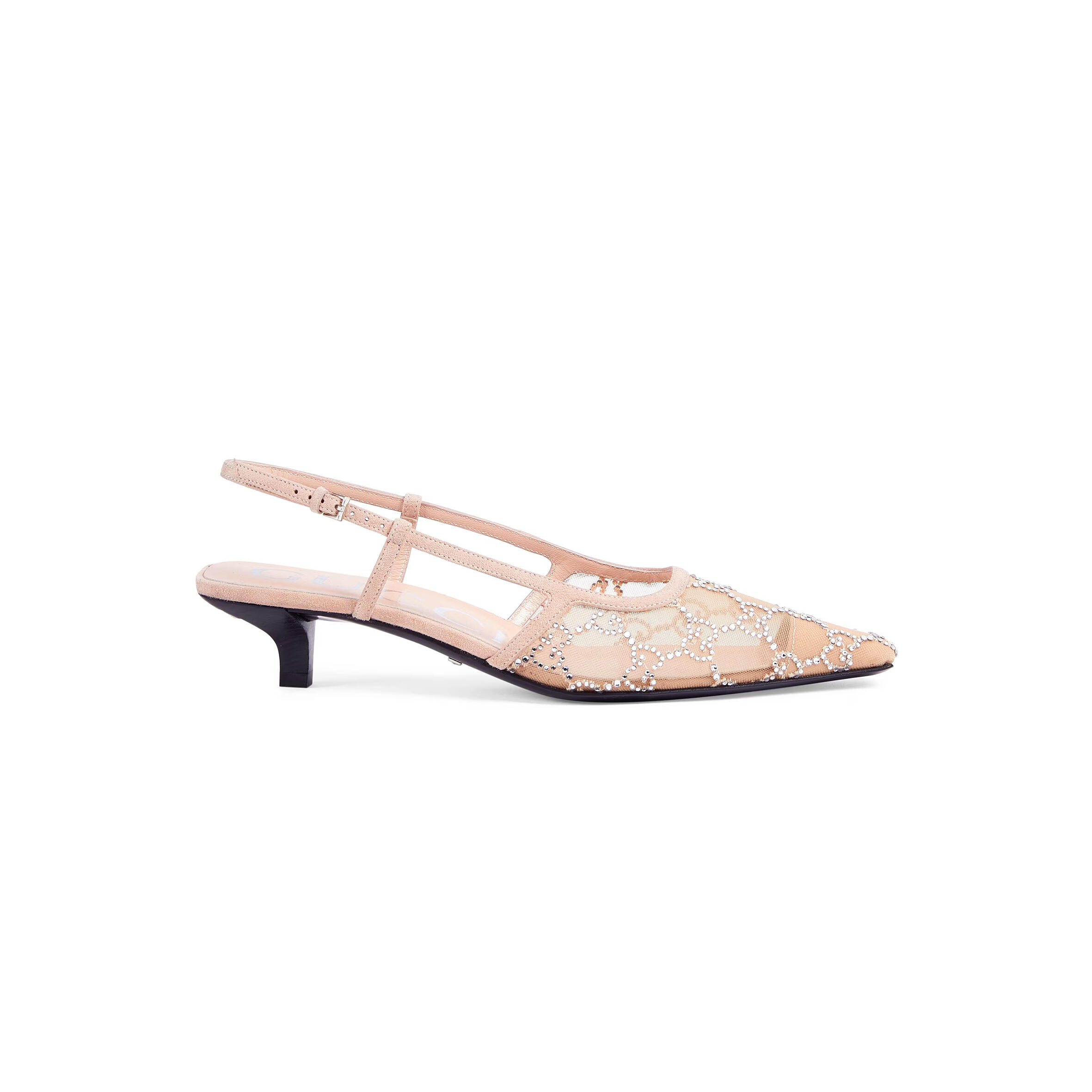 GUCCI WOMEN'S GG CRYSTAL SLINGBACK PUMP 674668 GUCCI WOMEN'S GG CRYSTAL SLINGBACK PUMP 674668